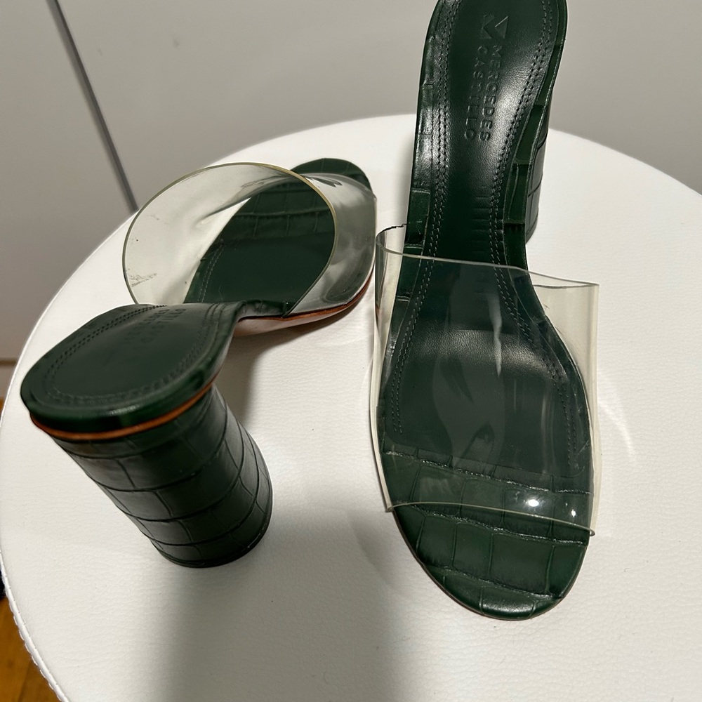Mercedes Castillo Dark Green Heeled Sandals